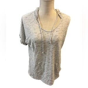 RBX Light Gray Short-Sleeve Hoodie Tee with Front Pockets